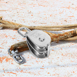 Cable Weight Pulley System Silver for Transportation Equipment 1Pcs 3.5In - Rear View