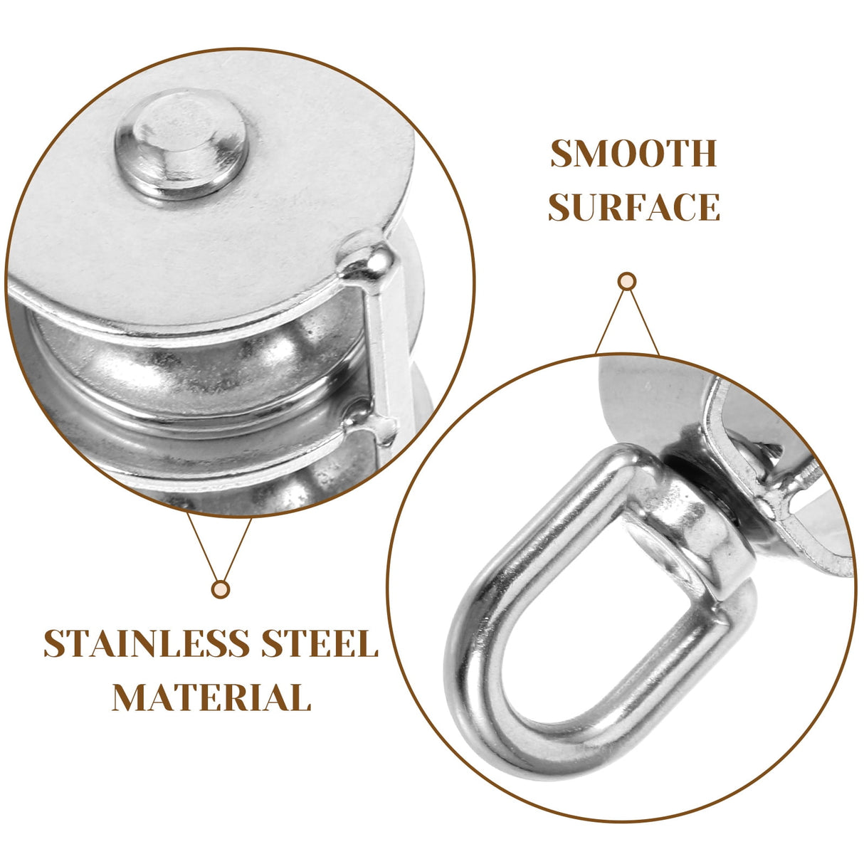 Cable Weight Pulley System Silver for Transportation Equipment 1Pcs 3.5In