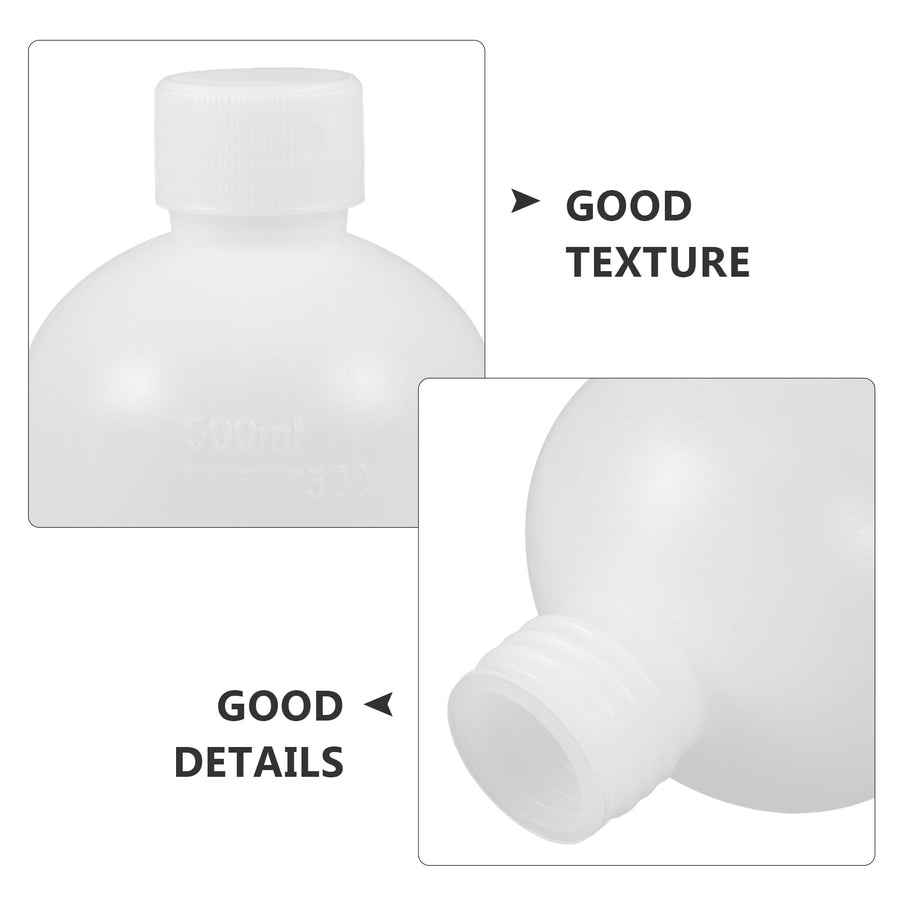 2Pcs Chemical Container Bottle Transparent HDPE Polyethylene Plastic 500ml 17.0X7.7X7.7in
