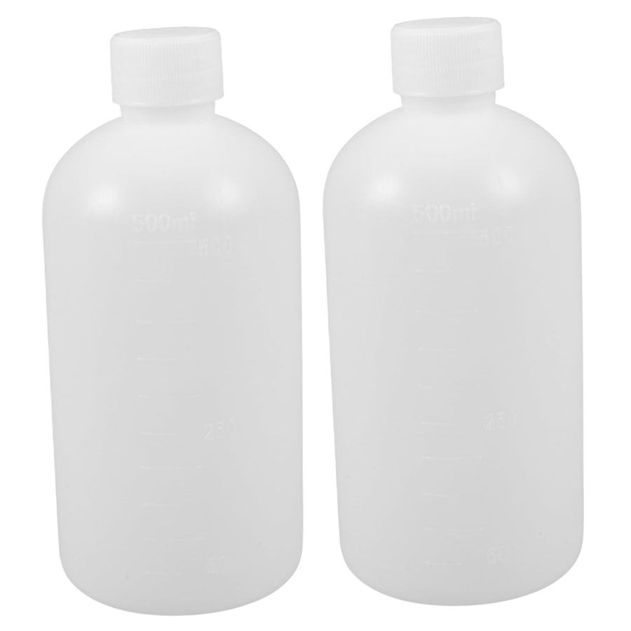 2Pcs Chemical Container Bottle Transparent HDPE Polyethylene Plastic 500ml 17.0X7.7X7.7in