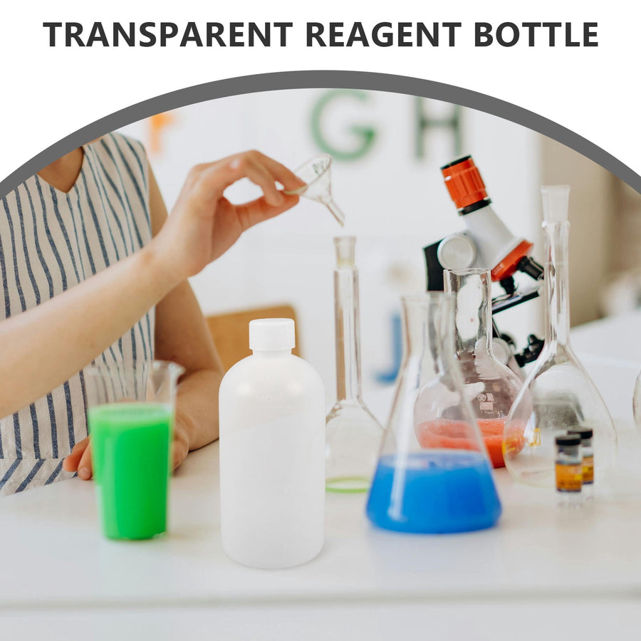 2Pcs Chemical Container Bottle Transparent HDPE Polyethylene Plastic 500ml 17.0X7.7X7.7in
