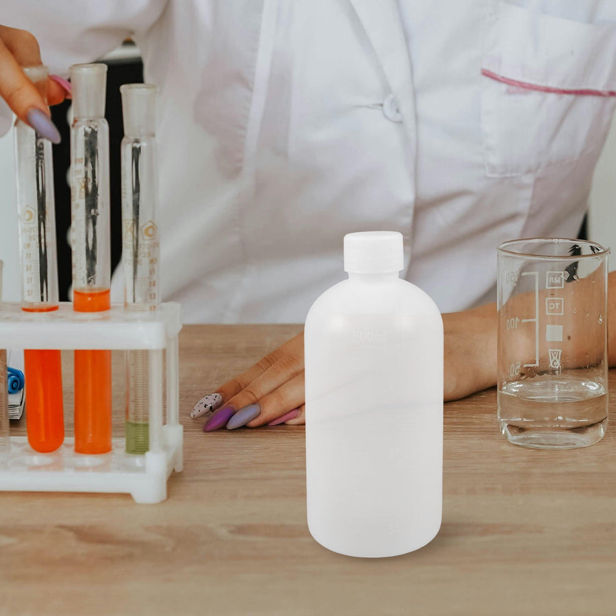 2Pcs Chemical Container Bottle Transparent HDPE Polyethylene Plastic 500ml 17.0X7.7X7.7in