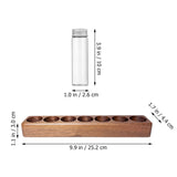 Worgeous Coffee Bean Tube Dispenser with Wood Rack for Home Use Clear Glass Bottles and Sealed Storage 7 Tubes