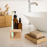 Tooth Brush Organizer Toothbrush Holder Khaki Bamboo 1Set