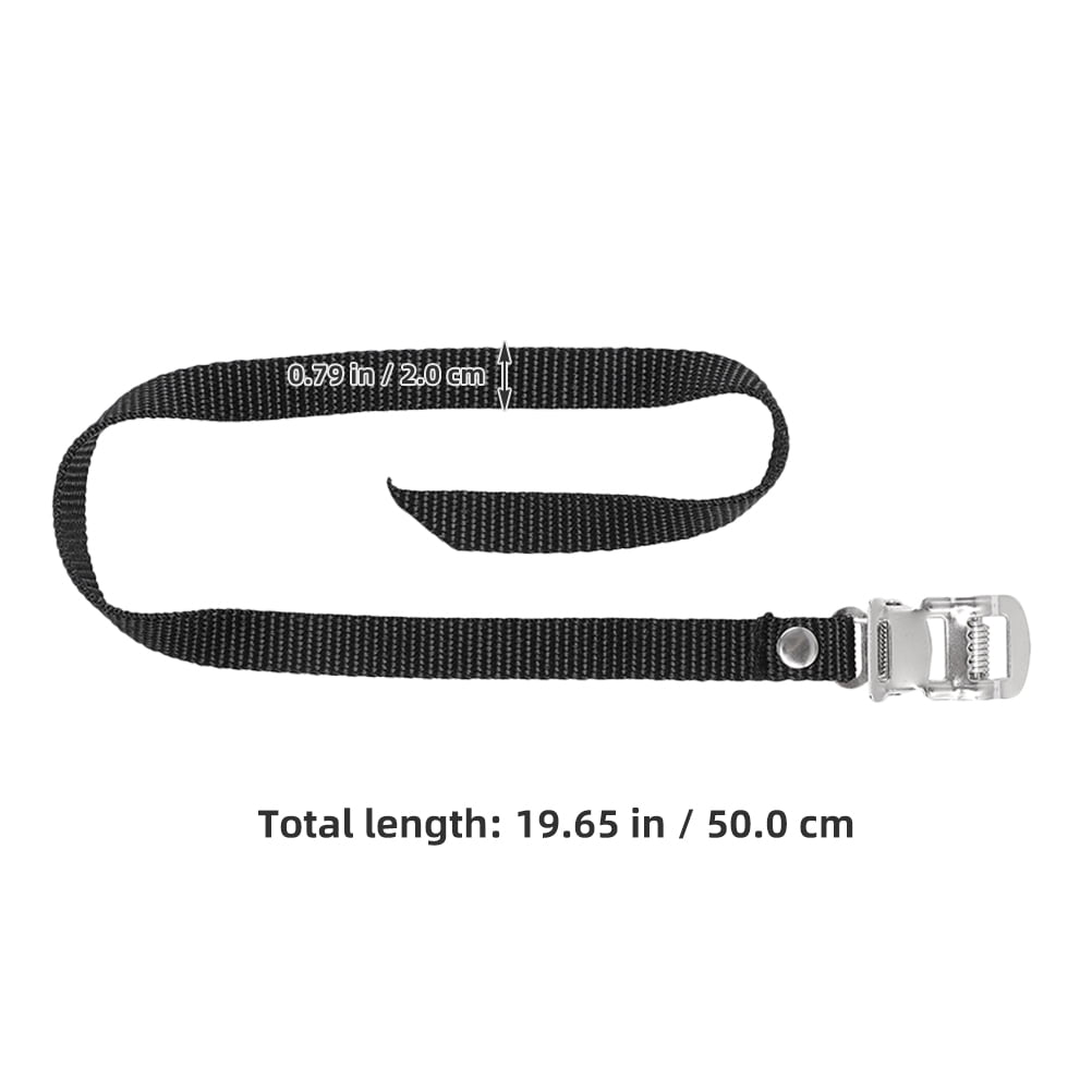 Worgeous 2 Pcs Pedal Straps Cycling Toe Clips Workout Bike Fitness Black