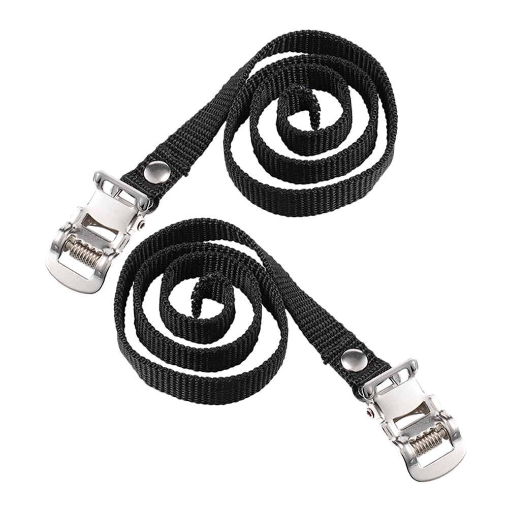 Worgeous 2 Pcs Pedal Straps Cycling Toe Clips Workout Bike Fitness Black