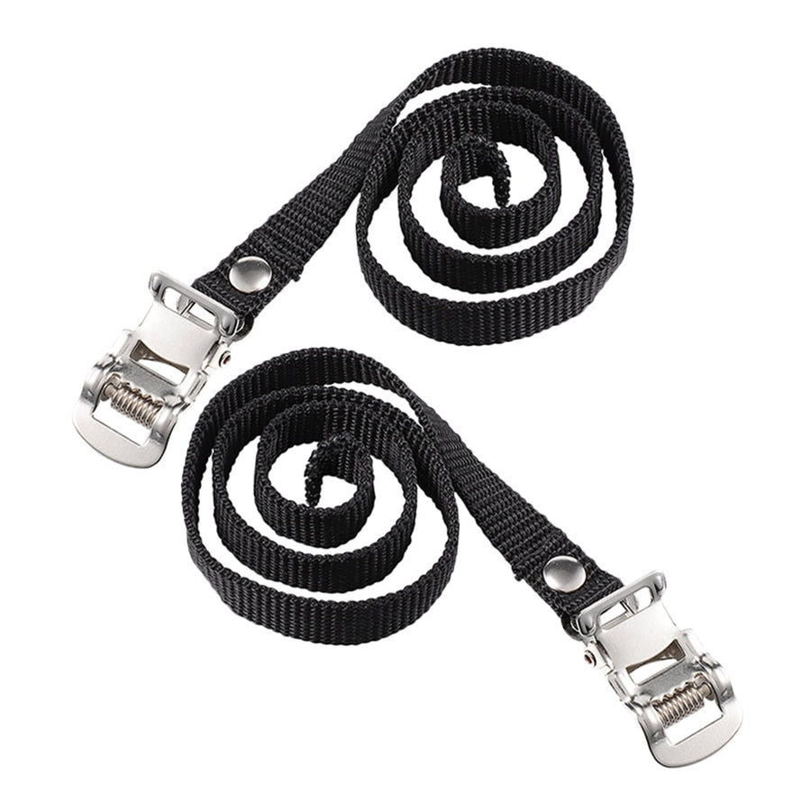 Worgeous 2 Pcs Pedal Straps Cycling Toe Clips Workout Bike Fitness Black