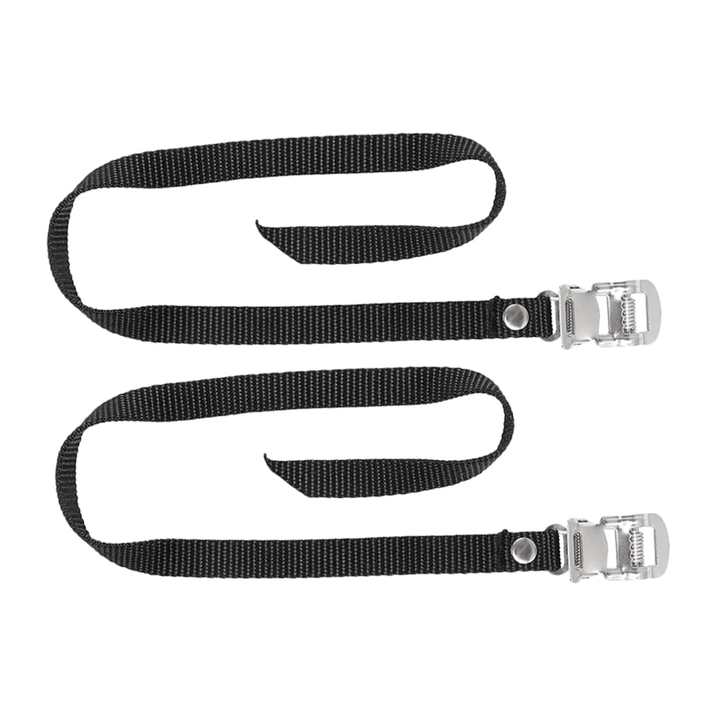 Worgeous 2 Pcs Pedal Straps Cycling Toe Clips Workout Bike Fitness Black