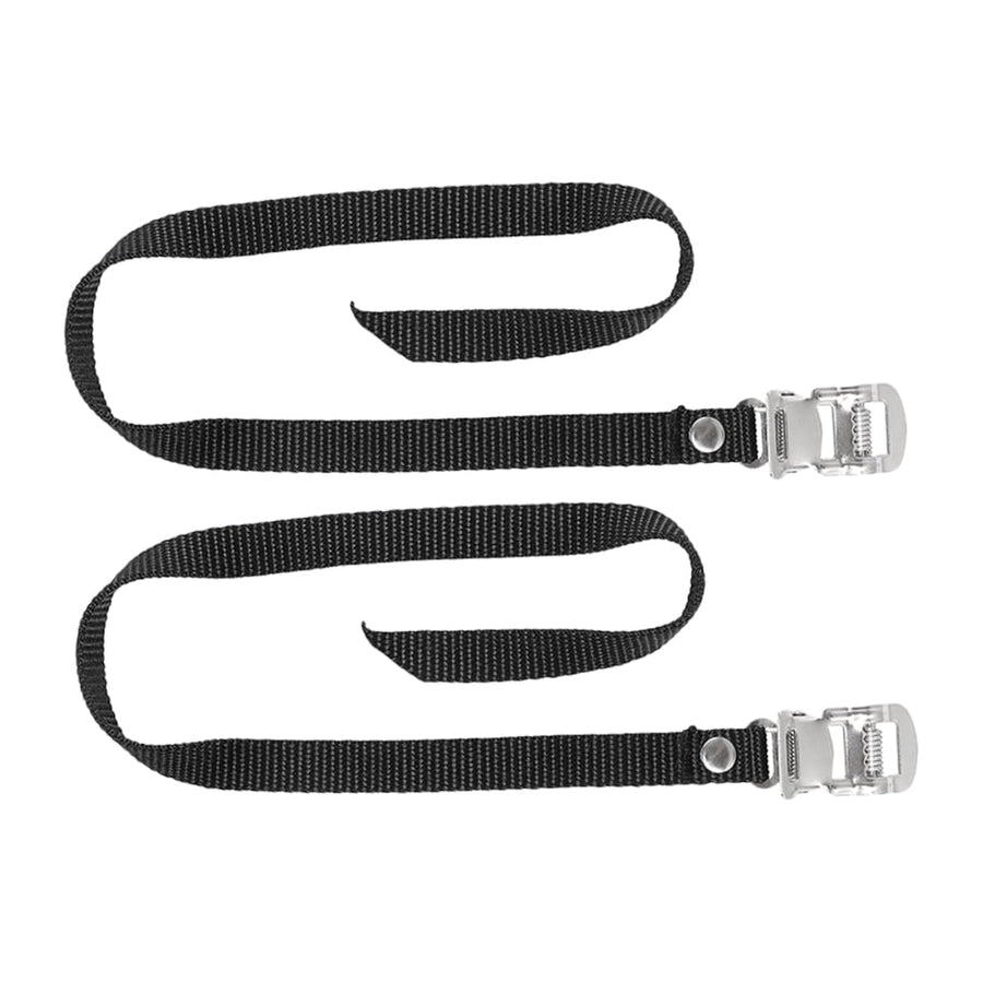 Worgeous 2 Pcs Pedal Straps Cycling Toe Clips Workout Bike Fitness Black