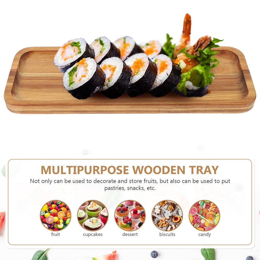 Food Serving Trays Wood Light Brown 1Pack