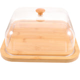 Bamboo Cake Serving Set Food Cover With Elegant Design For Set 10.2X10.2X5.1In