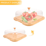 Bamboo Cake Serving Set Food Cover With Elegant Design For Set 10.2X10.2X5.1In
