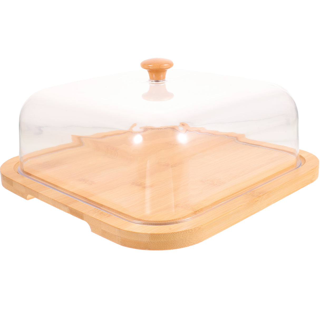 Bamboo Cake Serving Set Food Cover With Elegant Design For Set 10.2X10.2X5.1In