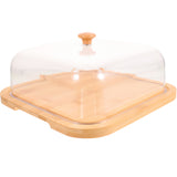 Bamboo Cake Serving Set Food Cover With Elegant Design For Set 10.2X10.2X5.1In