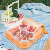 Bamboo Cake Serving Set Food Cover With Elegant Design For Set 10.2X10.2X5.1In