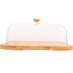 Bamboo Cake Serving Set Food Cover With Elegant Design For Set 10.2X10.2X5.1In