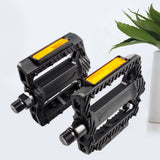 1 Pair of Pedals Anti-slip Plastic Grain Large Treadle Universal Road Bike Pedals - Rear View