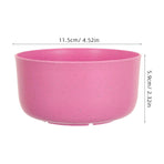 10Pcs Round Pink Plastic Bowls for Soup and Rice Reusable Home Use