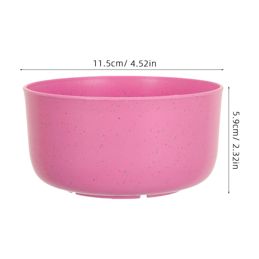 10Pcs Round Pink Plastic Bowls for Soup and Rice Reusable Home Use