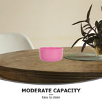 10Pcs Round Pink Plastic Bowls for Soup and Rice Reusable Home Use