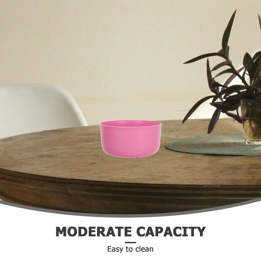 10Pcs Round Pink Plastic Bowls for Soup and Rice Reusable Home Use