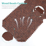 Car Seat Pads Wooden Beads Seat Cushion Breathable Coffee 1 Pc 53.45 x 17.68 x 0.79 inch - Front View