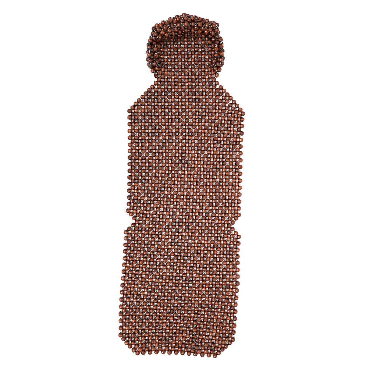 Car Seat Pads Wooden Beads Seat Cushion Breathable Coffee 1 Pc 53.45 x 17.68 x 0.79 inch