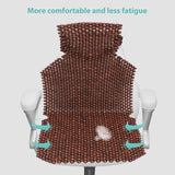 Car Seat Pads Wooden Beads Seat Cushion Breathable Coffee 1 Pc 53.45 x 17.68 x 0.79 inch