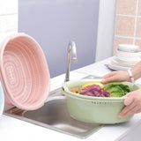 Kitchen Strainer Pink 1Pack 12.6x11.6x4.9in Food-Grade Plastic - Low Angle