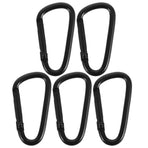 Wear Resistant Carabiner Clip Key Chain Buckle Black 5Pcs 1.83X0.94X0.16In