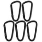 Wear Resistant Carabiner Clip Key Chain Buckle Black 5Pcs 1.83X0.94X0.16In