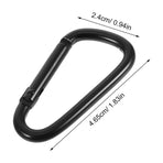 Wear Resistant Carabiner Clip Key Chain Buckle Black 5Pcs 1.83X0.94X0.16In
