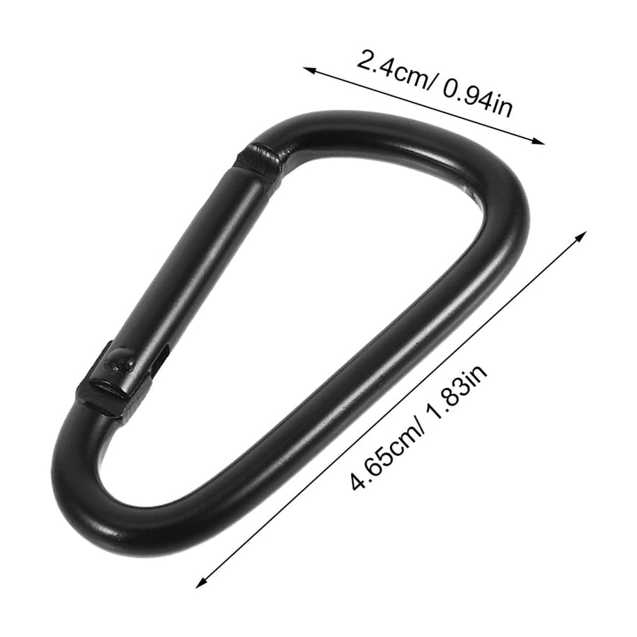 Wear Resistant Carabiner Clip Key Chain Buckle Black 5Pcs 1.83X0.94X0.16In
