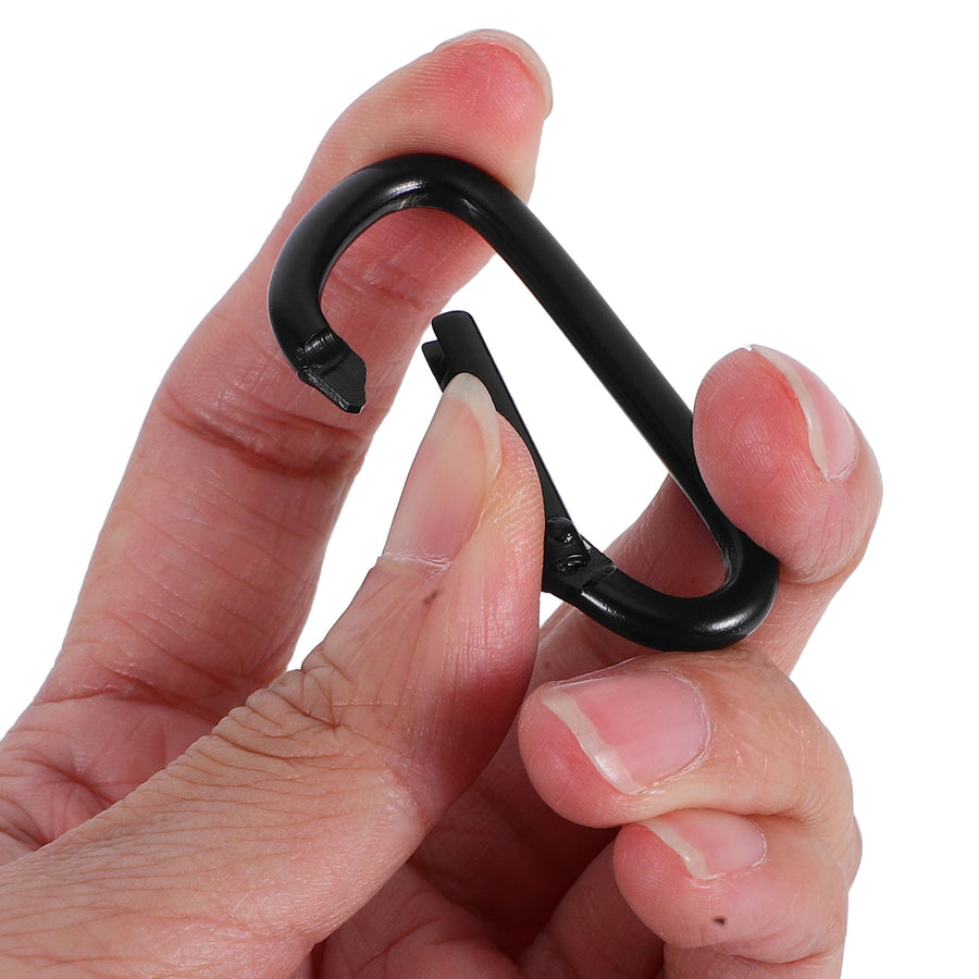 Wear Resistant Carabiner Clip Key Chain Buckle Black 5Pcs 1.83X0.94X0.16In