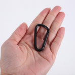 Wear Resistant Carabiner Clip Key Chain Buckle Black 5Pcs 1.83X0.94X0.16In