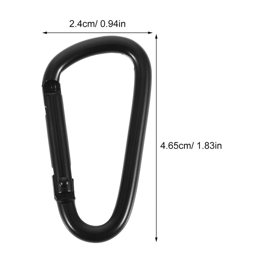 Wear Resistant Carabiner Clip Key Chain Buckle Black 5Pcs 1.83X0.94X0.16In