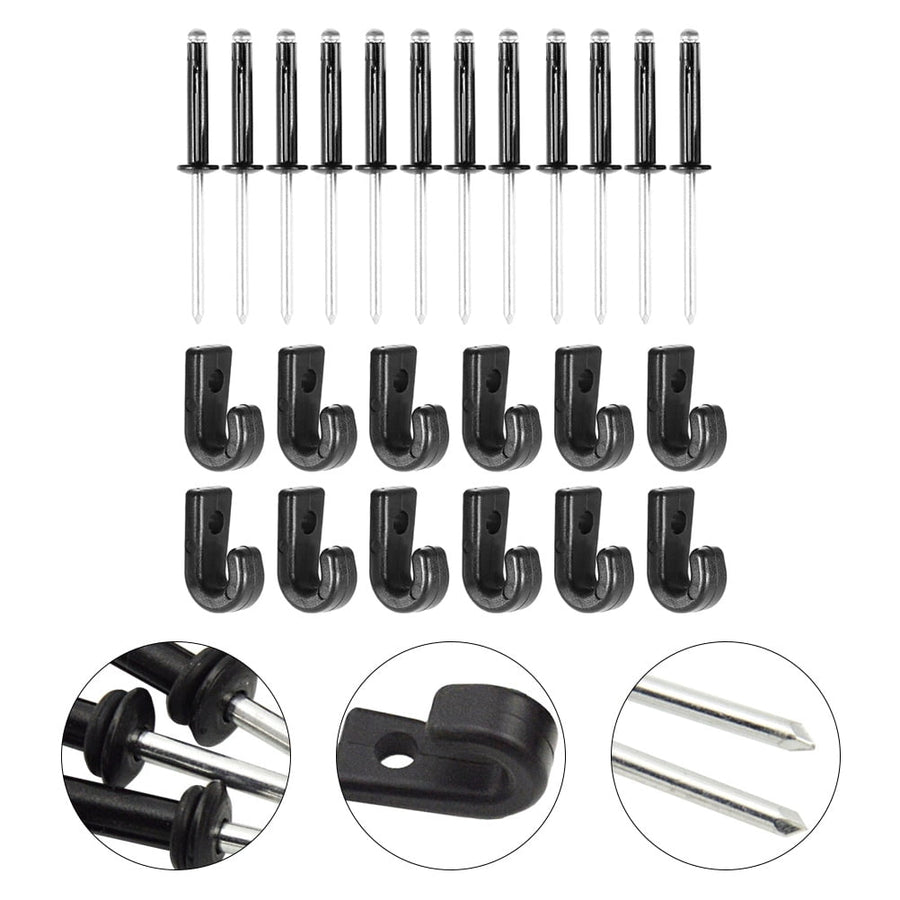 Kayak J Hooks with Rivits 12 x Rivets Lightweight Portable for Canoeing