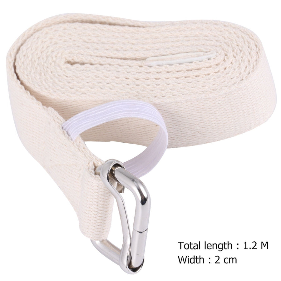 Stretch Straps 1Pc Portable Yoga Strap In White And Yellow For And Daily Exercise 47.2x1x0.1In