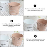1Pack Galvanized Bucket Planter in Pink for Outdoor and Indoor Decor 13X4.1In