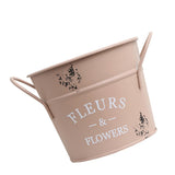 1Pack Galvanized Bucket Planter in Pink for Outdoor and Indoor Decor 13X4.1In - Low Angle