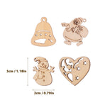 100Pcs Small Wood Holiday Cutouts Unfinished Wood Slices Diy Wood Chips For Christmas Decorations
