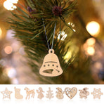100Pcs Small Wood Holiday Cutouts Unfinished Wood Slices Diy Wood Chips For Christmas Decorations