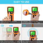 1Pcs Orange ABS Wall Stud Detector for Detecting Electrical Wires in Walls with Internal Sensor Technology