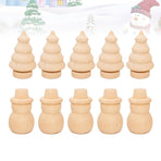 20Pcs Diy Wooden Dolls Craft Mini Ornaments Light Yellow Snowman Figurines Miniature For Children
