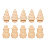 20Pcs Diy Wooden Dolls Craft Mini Ornaments Light Yellow Snowman Figurines Miniature For Children