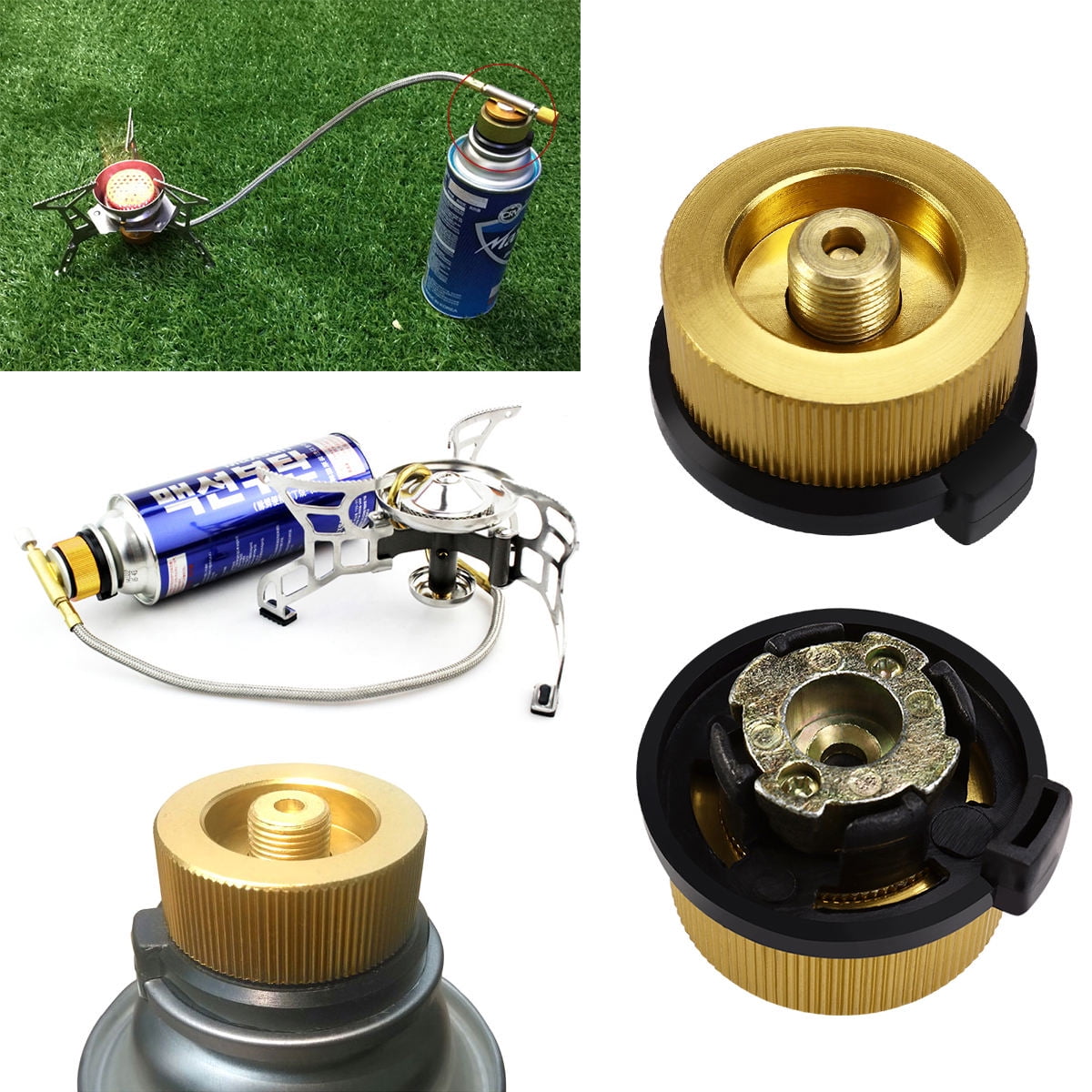 Camping Stove Hose Adapter Gas Bottle Converter 1Set