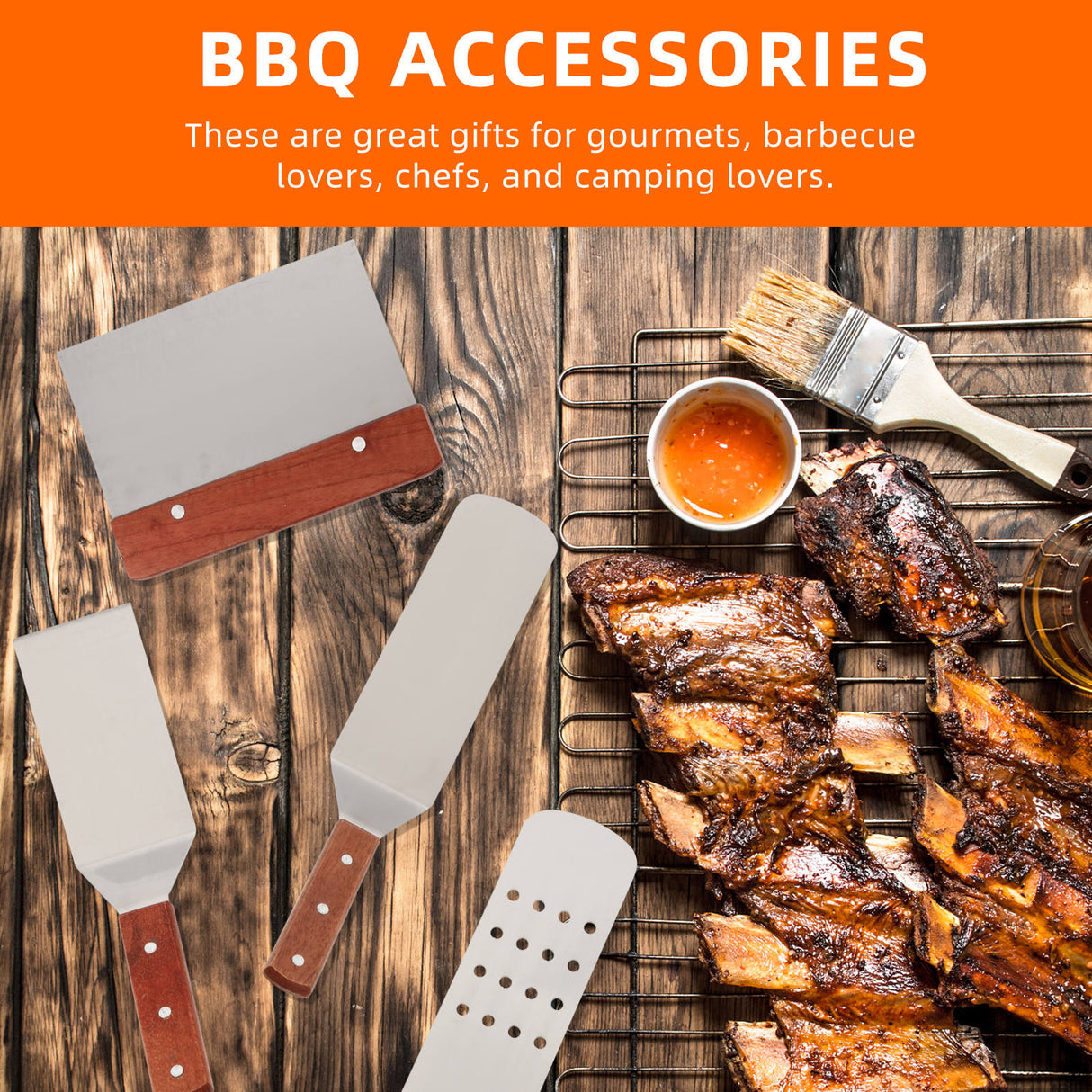 Grill Accessory Bbq Grill Utensils Set Stainless Steel 1 Set 12Pcs