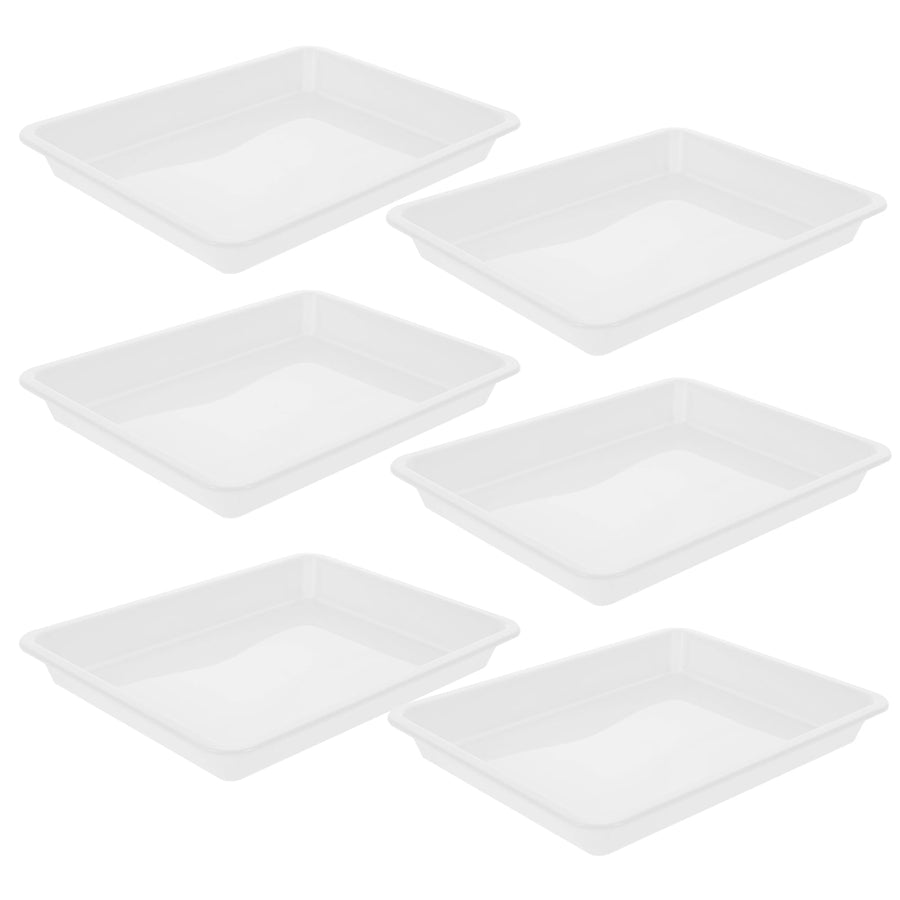 6Pcs Puzzle Trays White Color For Building Blocks And Puzzles Toy Organization And Storage