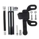 1Set Black Mini Bicycle Air Pump Portable Design for Cycling and Outdoor Activities 4.7*2.9in - 45-Degree Angle