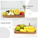 Wood Fruit Tray Wooden Tray Multi-Color 2Set